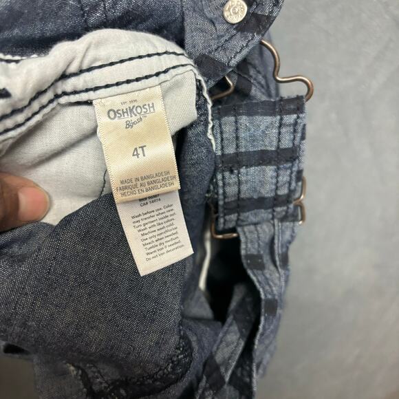 Osh Kosh B’Gosh Shortall Size 4T Carpenter Pinstripe Sailor Boat Multipocket New - Picture 10 of 12